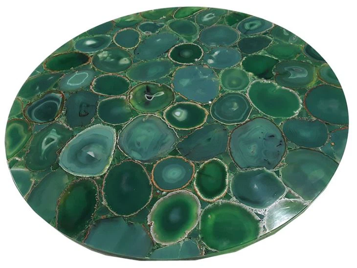 Green Agate Stone Table Top