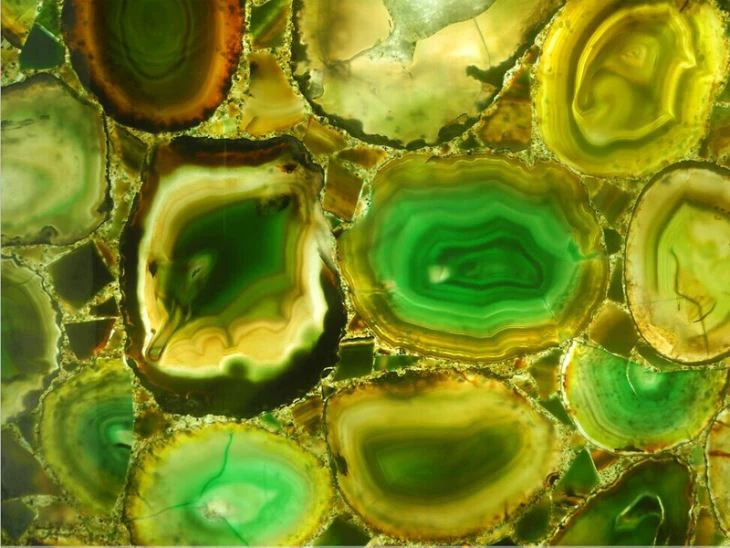 Green Agate Stone Table Top