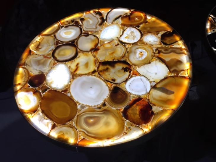 Yellow Agate Stone Table Top
